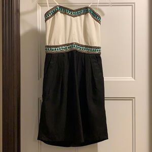 Black dress with turquoise beading